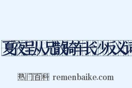 夏夜呈从兄散骑车长沙反义词是什么意思的图片
